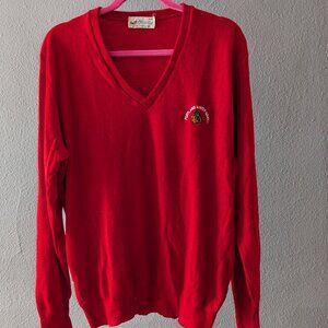 Vintage Fletcher Red Long Sleeve Winterhawks Sweater Sz Large